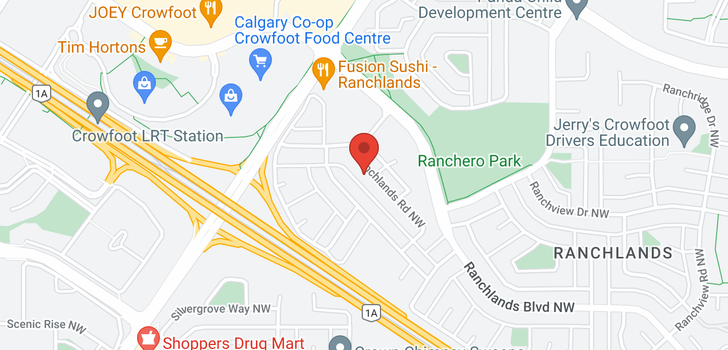 map of 1437 RANCHLANDS RD NW